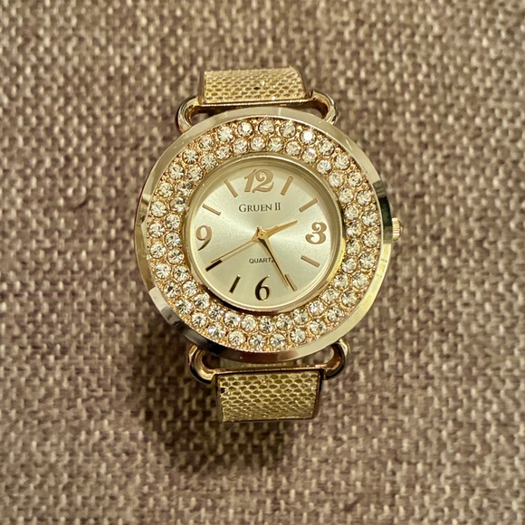 Gruen Accessories - Gruen II Women's Gold Watch with Crystal Accents